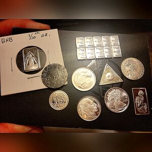 5g - Mixed lot of FIVE (5) 1 gram silver bars 999 fine precious metals - New